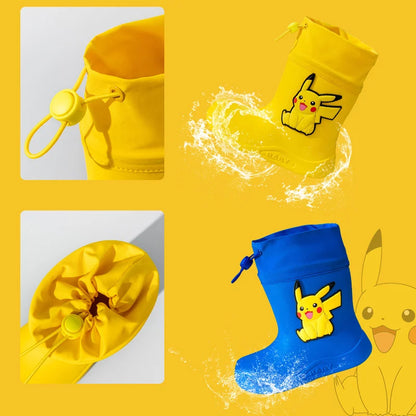 Botas Lluvia Pokémon Pikachu Niños - Calzado Impermeable Infantil Goma Antideslizante - Huellitas de Vida