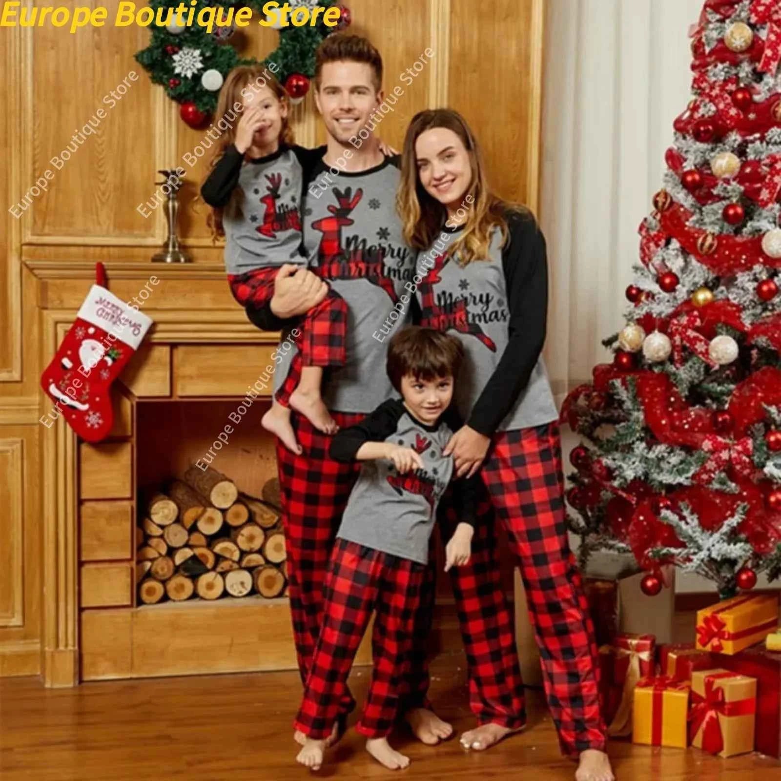 Pijama Navidad Familiar 2 Piezas - Conjunto Mamá Papá Niños Loungewear Navideño