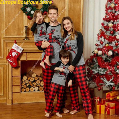 Pijama Navidad Familiar 2 Piezas - Conjunto Mamá Papá Niños Loungewear Navideño
