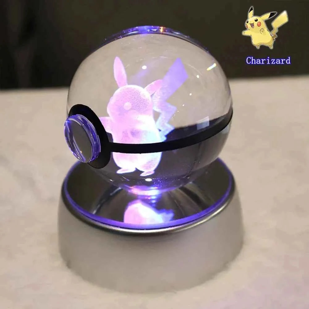 Bola Cristal 3D Pokémon Umbreon con Lámpara - Figura Cristal Pokeball Regalo Niños