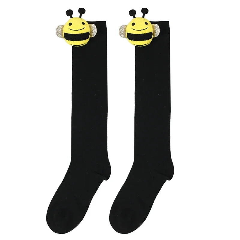 Calcetines Halloween Niña - Medias Altas Rayadas Disfraz Abeja 7-12 Años - Huellitas de Vida