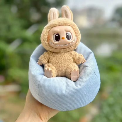 Sofá Cama de Franela para Labubu 17cm - Plush Soft Sleeping Seat - Huellitas de Vida