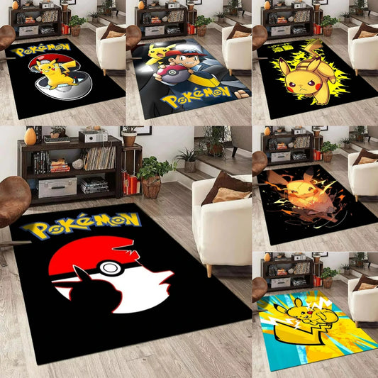 Alfombra Pokémon Pokeball 40x60cm - Tapete Niños Pikachu Habitación Sala Juegos Decoración - Huellitas de Vida