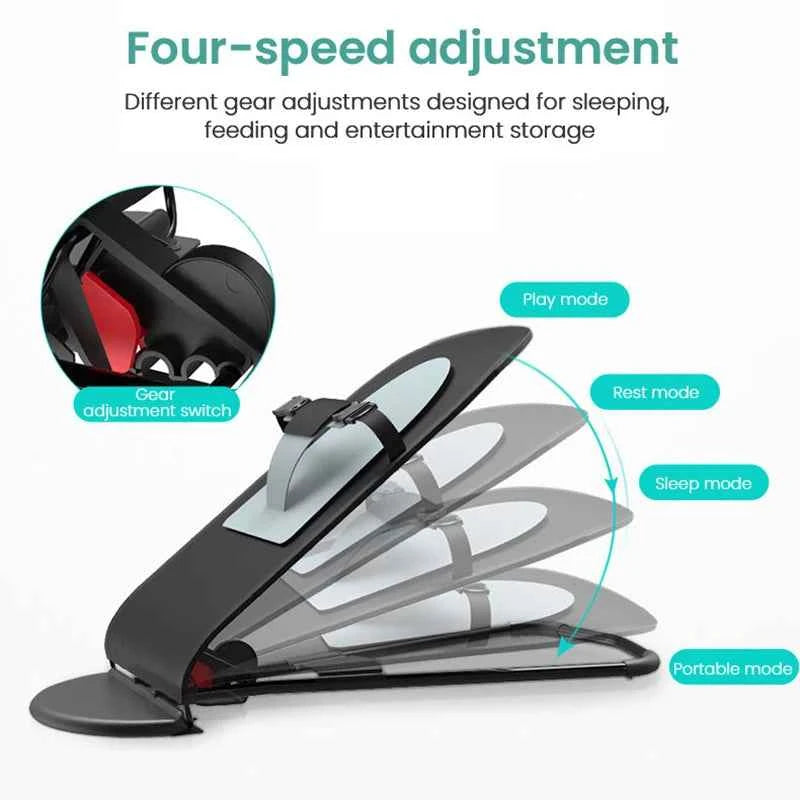 Hamaca Mecedora Bebé Ligera Reclinable - Barra Juguetes 0-24 Meses Recién Nacidos