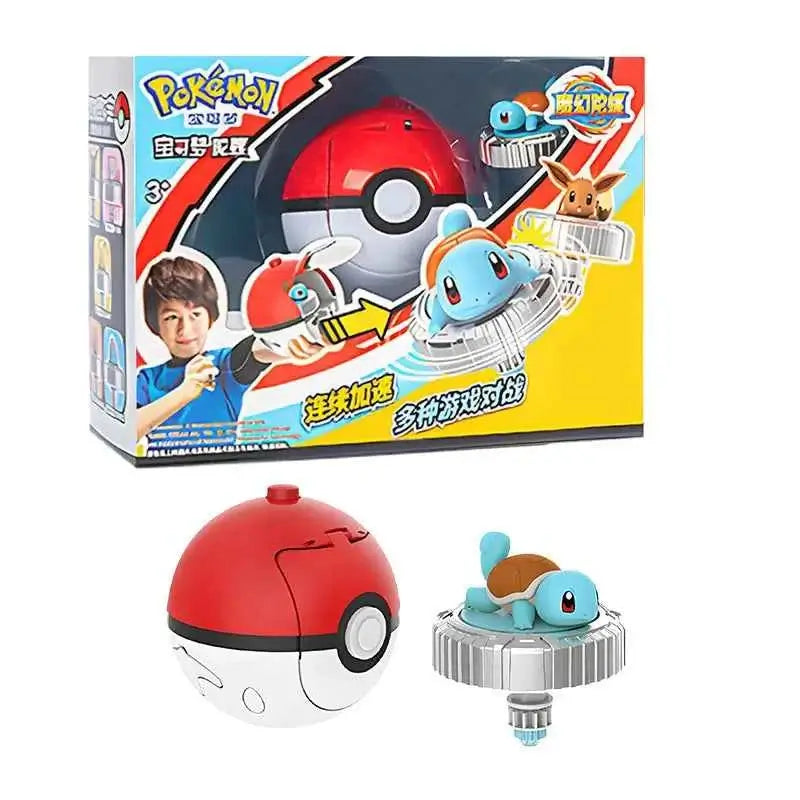 Pokemon spinning top ball toy action figure original Pikachu Charmander Squirtle Mew Eevee box gyro spin battle game poke child