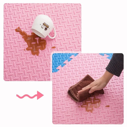 Alfombra Puzzle Foam Bebé 16pcs - Tapete Juegos Suave Entrelazado 30x30cm Área Segura - Huellitas de Vida