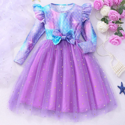 Disfraz Halloween Niña Calabaza - Vestido Manga Larga Malla Naranja 2-7 Años - Huellitas de Vida