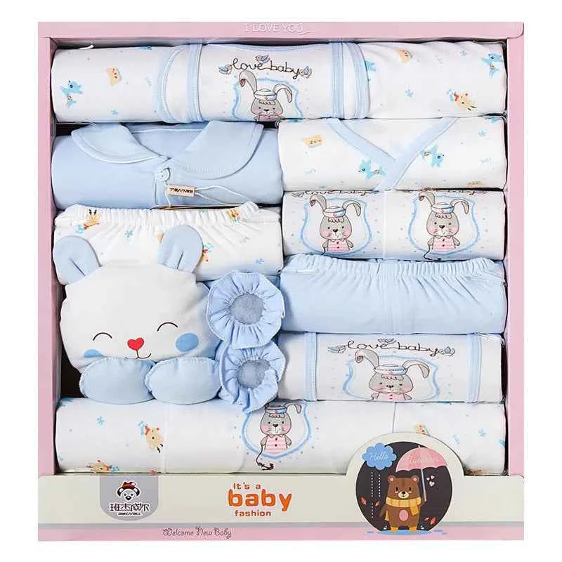 Gift box 18piece/lot Newborn Baby Clothes For Girls Boys Sets 100% Cotton Infant Spring Autumn Soft Boy Clothing New born Hat