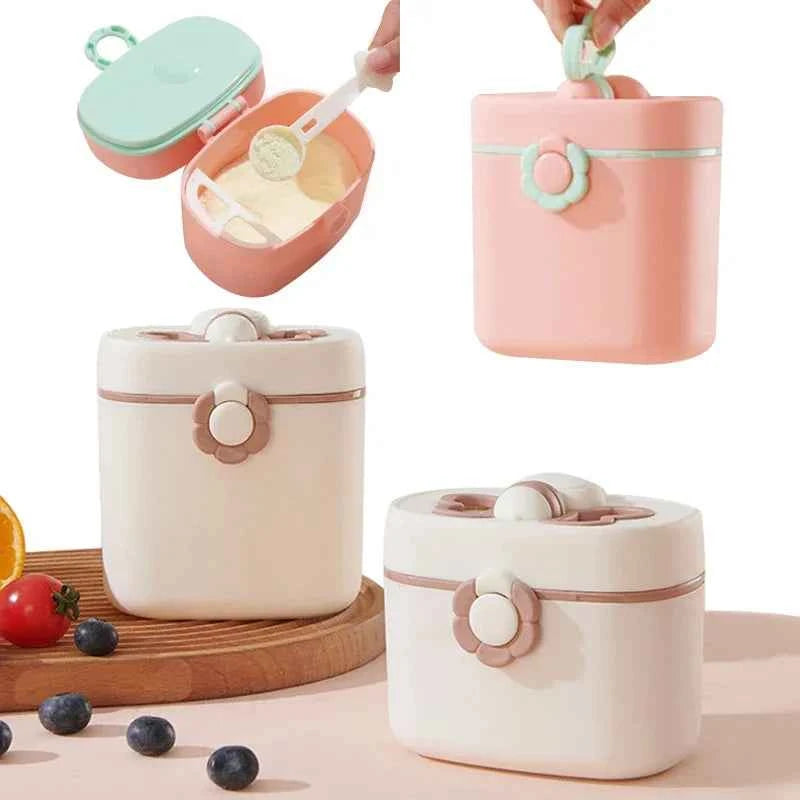 Dispensador Leche Polvo Bebé Portátil - Contenedor Fórmula 3 Compartimentos Viaje
