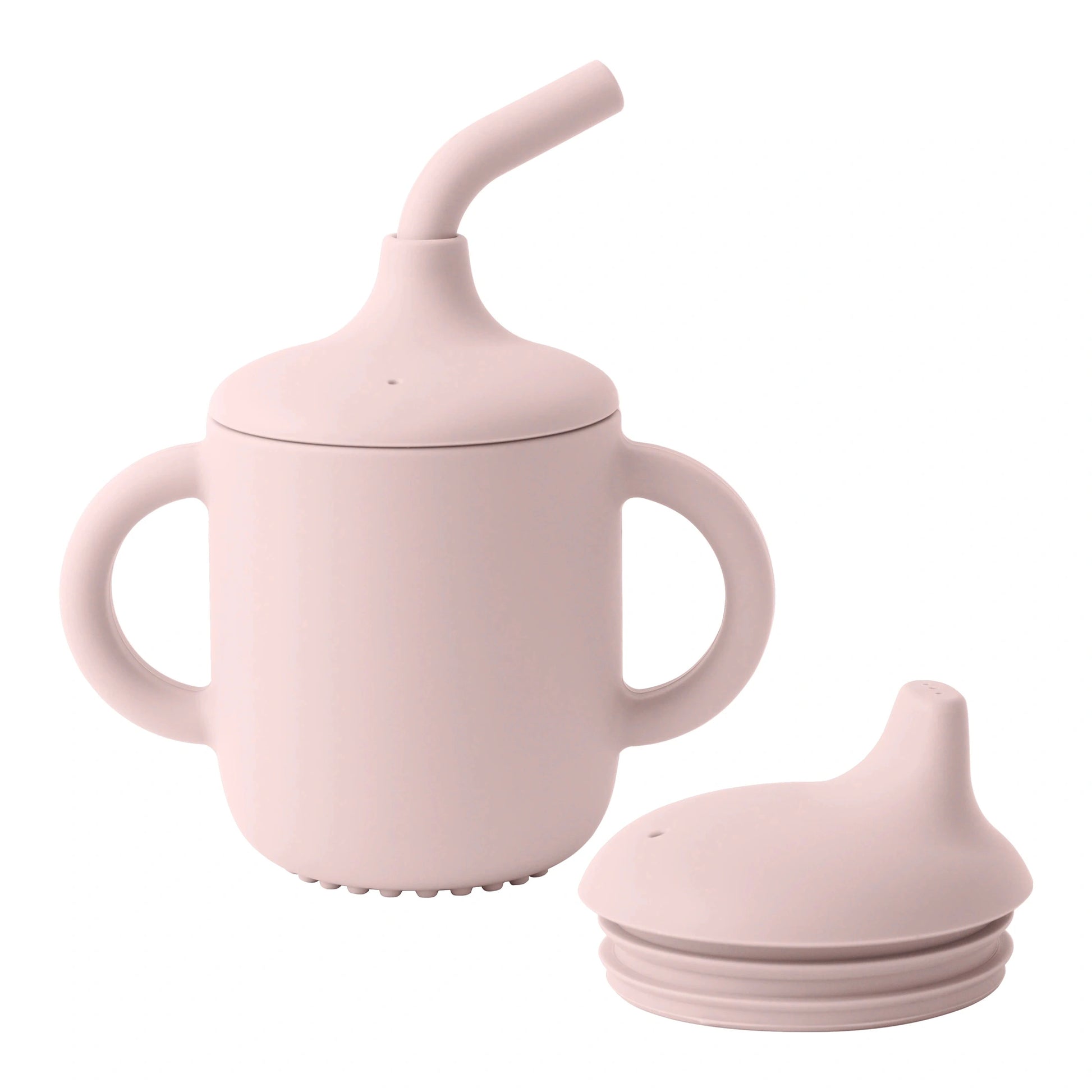 Vaso Sippy Silicona Bebé Doble Tapa - Botella Agua Portátil Aprendizaje Alimentación Sin BPA - Huellitas de Vida