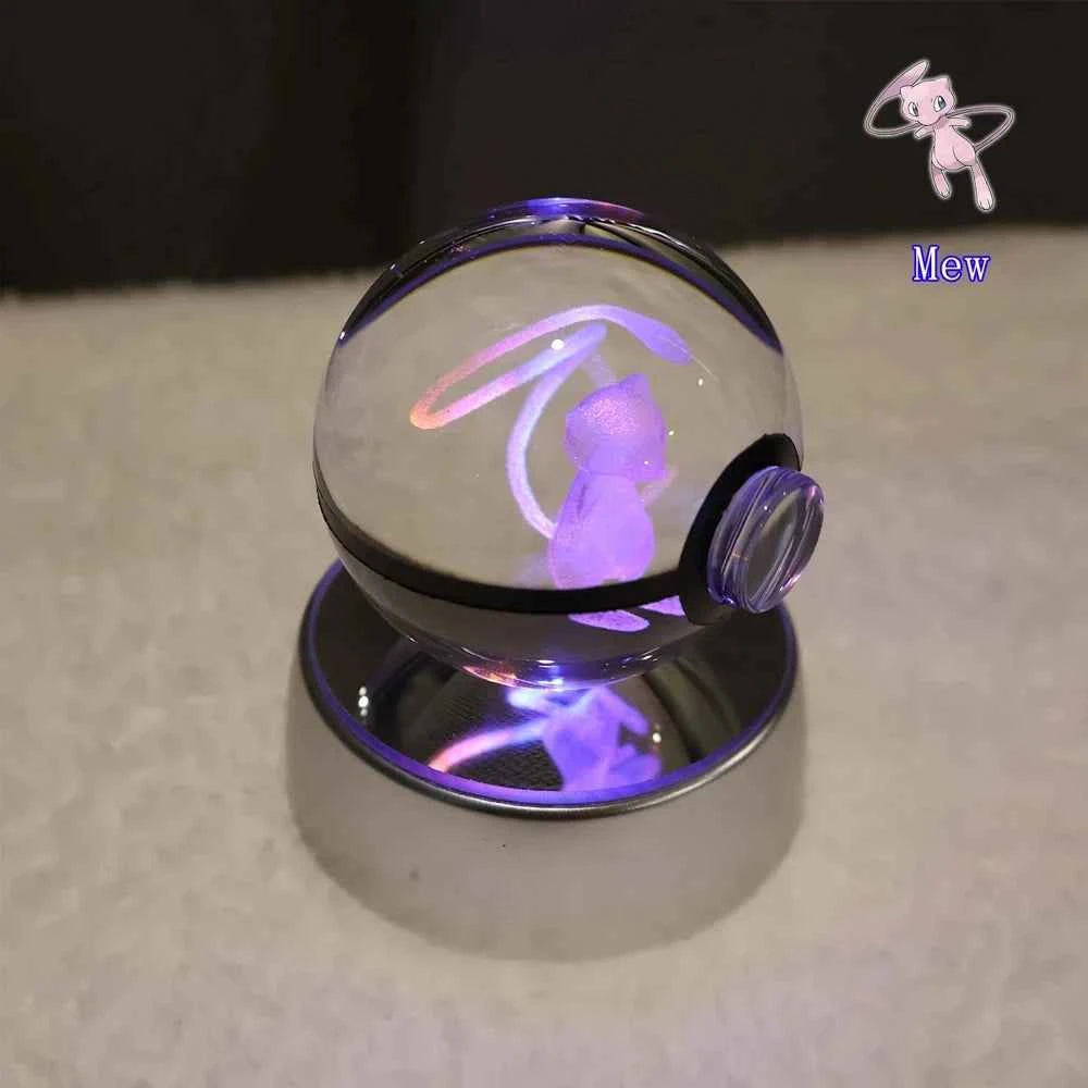 Bola Cristal 3D Pokémon Umbreon con Lámpara - Figura Cristal Pokeball Regalo Niños