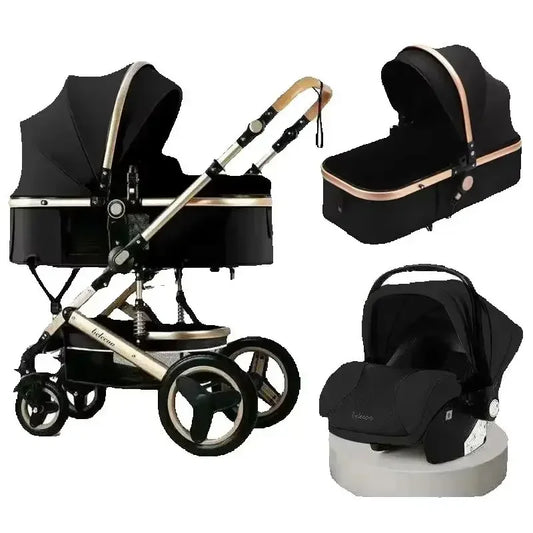 Cochecito Bebé 3 en 1 - Sistema Viaje Multifuncional Recién Nacido Silla Coche Capazo - Huellitas de Vida
