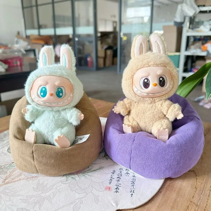 Sofá Cama de Franela para Labubu 17cm - Plush Soft Sleeping Seat - Huellitas de Vida