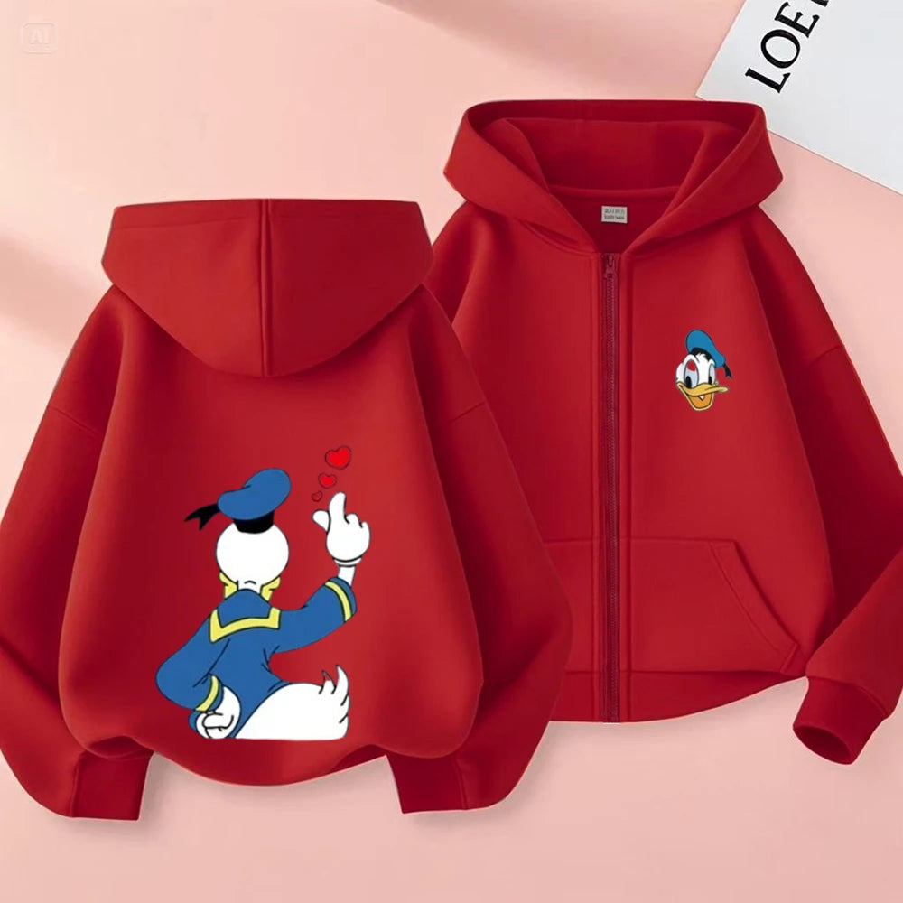 Sudadera Capucha Mickey Mouse Donald Duck Niños 3-12 Años - Hoodie Cremallera Disney