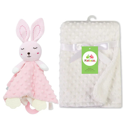 Set Manta Personalizada Muñeco Seguridad Bebé - Manta Nombre Animal Cochecito Regalo 2 Piezas - Huellitas de Vida
