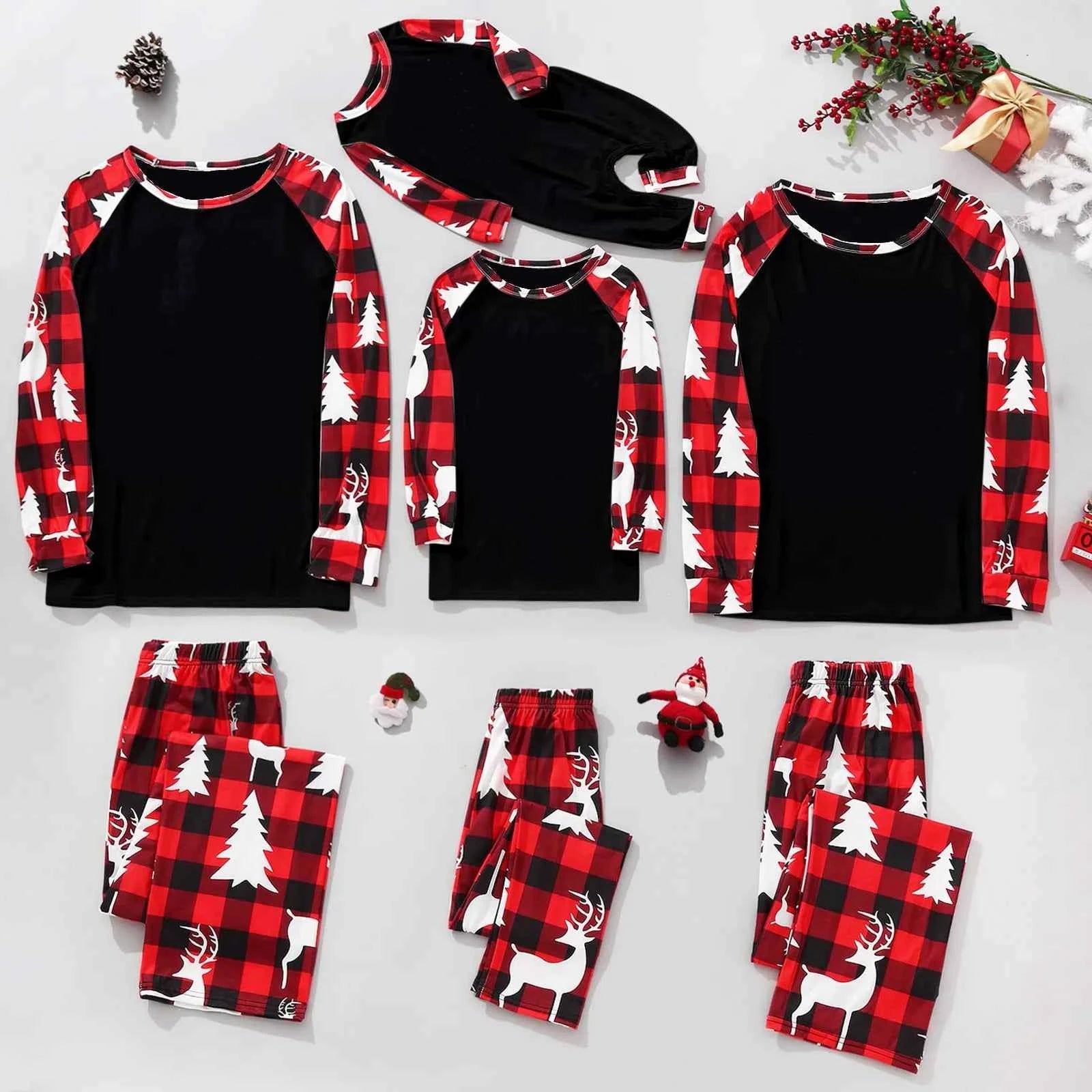 Pijama Navidad Familiar 2 Piezas - Conjunto Mamá Papá Niños Bebé Loungewear
