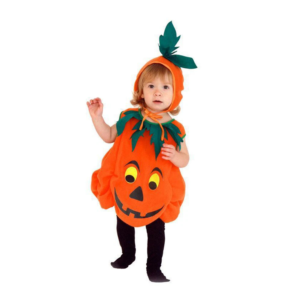 Disfraz Calabaza Niños Halloween - Costume Cosplay con Gorro Fiesta Infantil - Huellitas de Vida