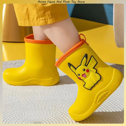 Botas Lluvia Pokémon Pikachu Niños - Calzado Impermeable Infantil Goma Antideslizante - Huellitas de Vida