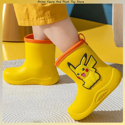 Botas Lluvia Pokémon Pikachu Niños - Calzado Impermeable Infantil Goma Antideslizante - Huellitas de Vida