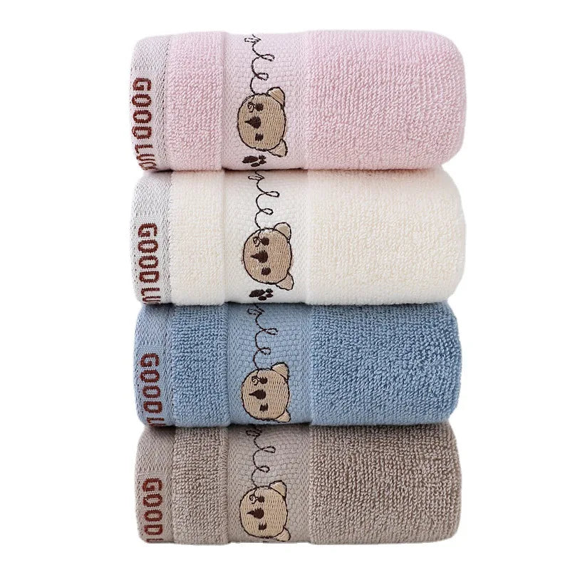Toallas Bebé Algodón Oso - Toalla Baño y Manopla Recién Nacido Suave