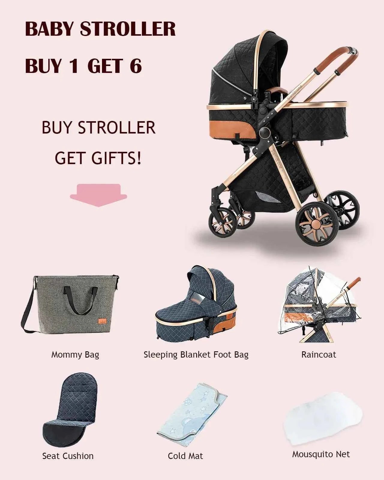 Cochecito Bebé 3 en 1 con Base ISOFIX - Plegado con Una Mano, Sistema de Viaje para Recién Nacidos y Niños