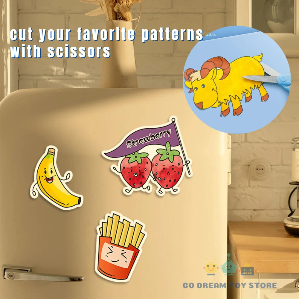 Rollo Papel Colorear DIY 300cm Niños - Papel Graffiti Adhesivo Educativo