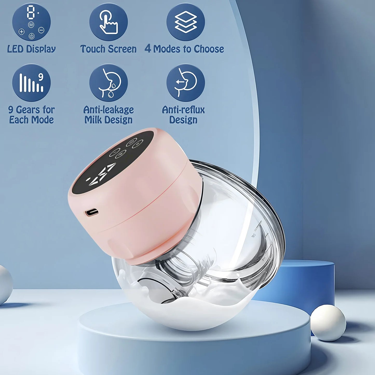 Extractor de Leche Manos Libres USB Wearable - Automático Silencioso Discreto - Huellitas de Vida