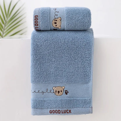 Toallas Bebé Algodón Oso - Toalla Baño y Manopla Recién Nacido Suave