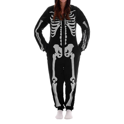 Pijama Esqueleto Familia Halloween - Mono Capucha Cremallera Padres Niños - Huellitas de Vida