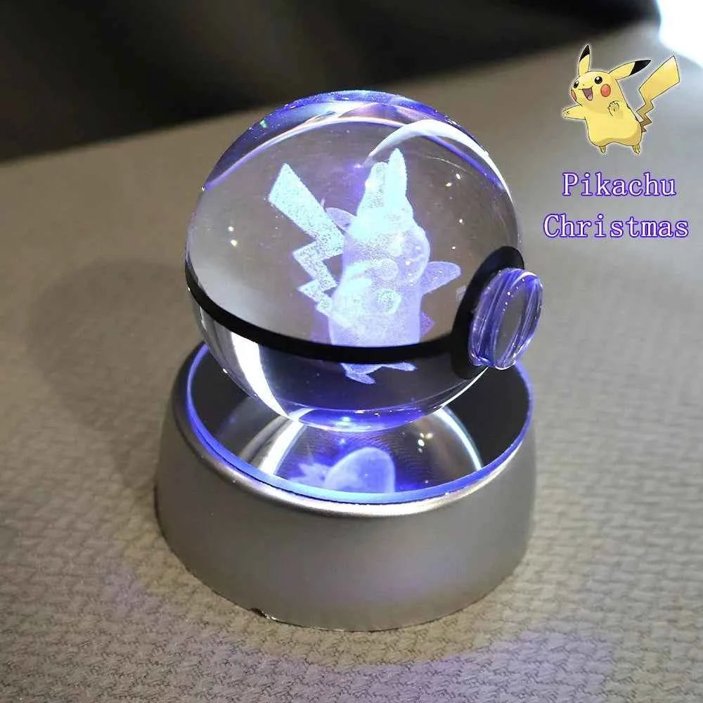 Bola Cristal 3D Pokémon Umbreon con Lámpara - Figura Cristal Pokeball Regalo Niños