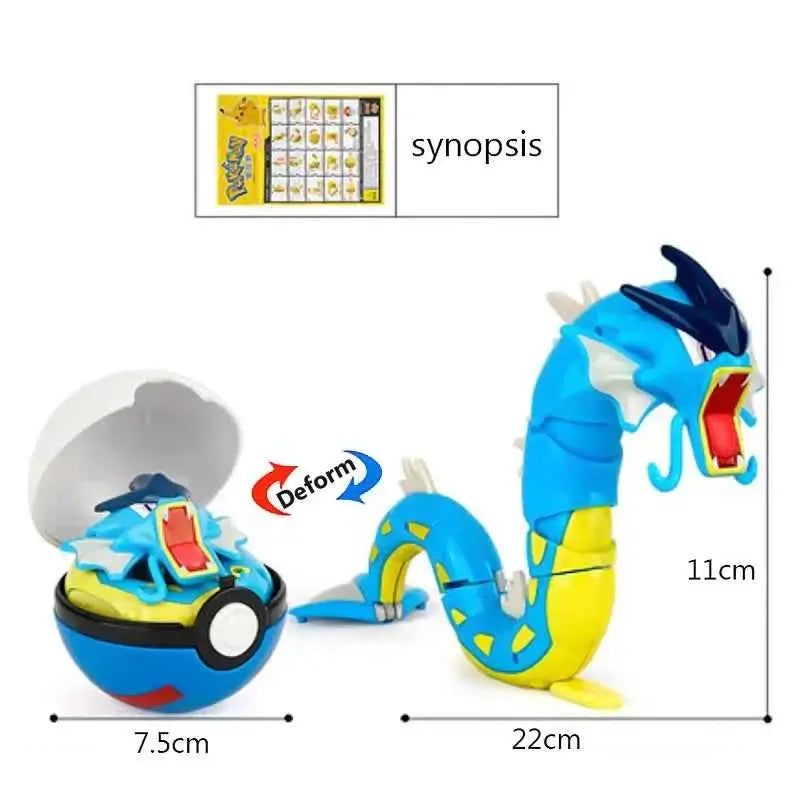 Figura Pokémon Transformable Pokeball - Pikachu Mewtwo Gyarados Deformación Niños