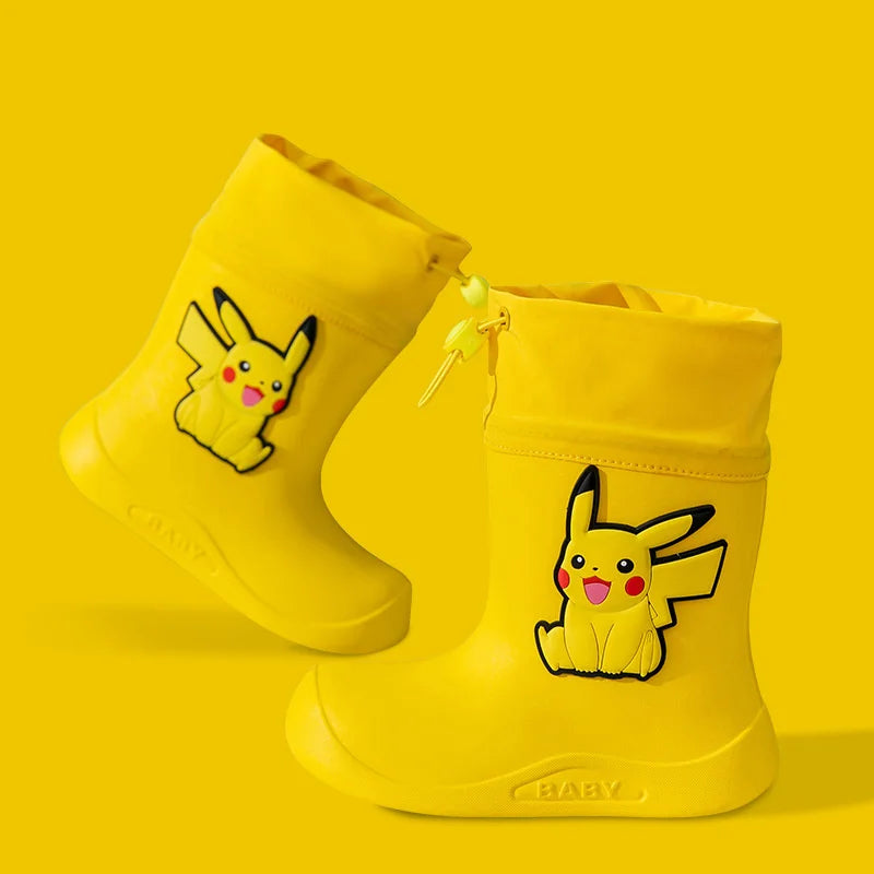 Botas Lluvia Pokémon Pikachu Niños - Calzado Impermeable Infantil Goma Antideslizante - Huellitas de Vida
