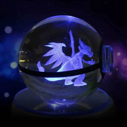 Bola Cristal 3D Pokémon Umbreon con Lámpara - Figura Cristal Pokeball Regalo Niños