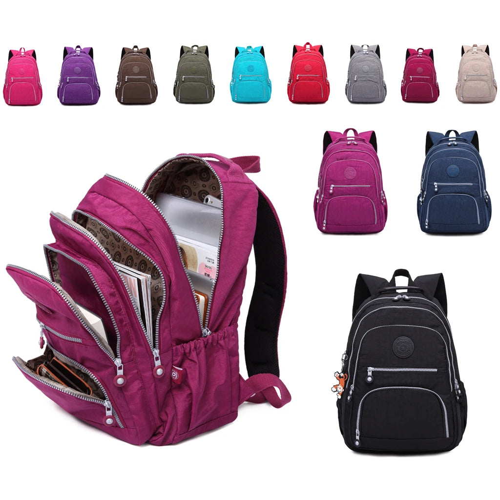 Mochila Escolar 2025 - Teenage Girl Nylon Impermeable Laptop - Huellitas de Vida