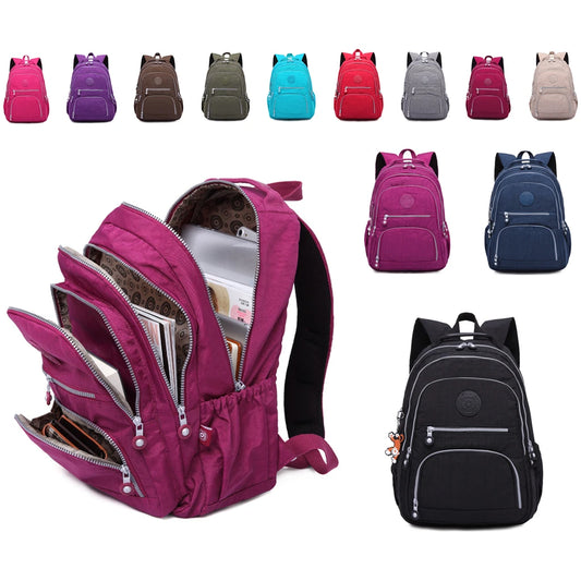 Mochila Escolar 2025 - Teenage Girl Nylon Impermeable Laptop - Huellitas de Vida