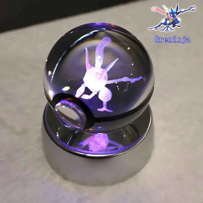 Bola Cristal 3D Pokémon Umbreon con Lámpara - Figura Cristal Pokeball Regalo Niños