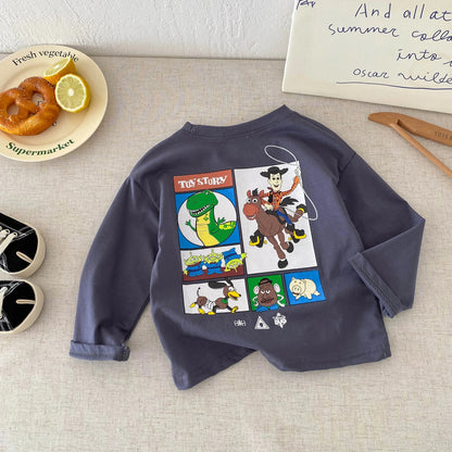 Camiseta Algodón Bebé Otoño - Top Manga Larga Cuello Redondo Casual Niños Niñas Única - Huellitas de Vida