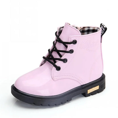 Botas Tobillo Niños Impermeables - Calzado PU Antideslizante Primavera Otoño Azul Moda - Huellitas de Vida