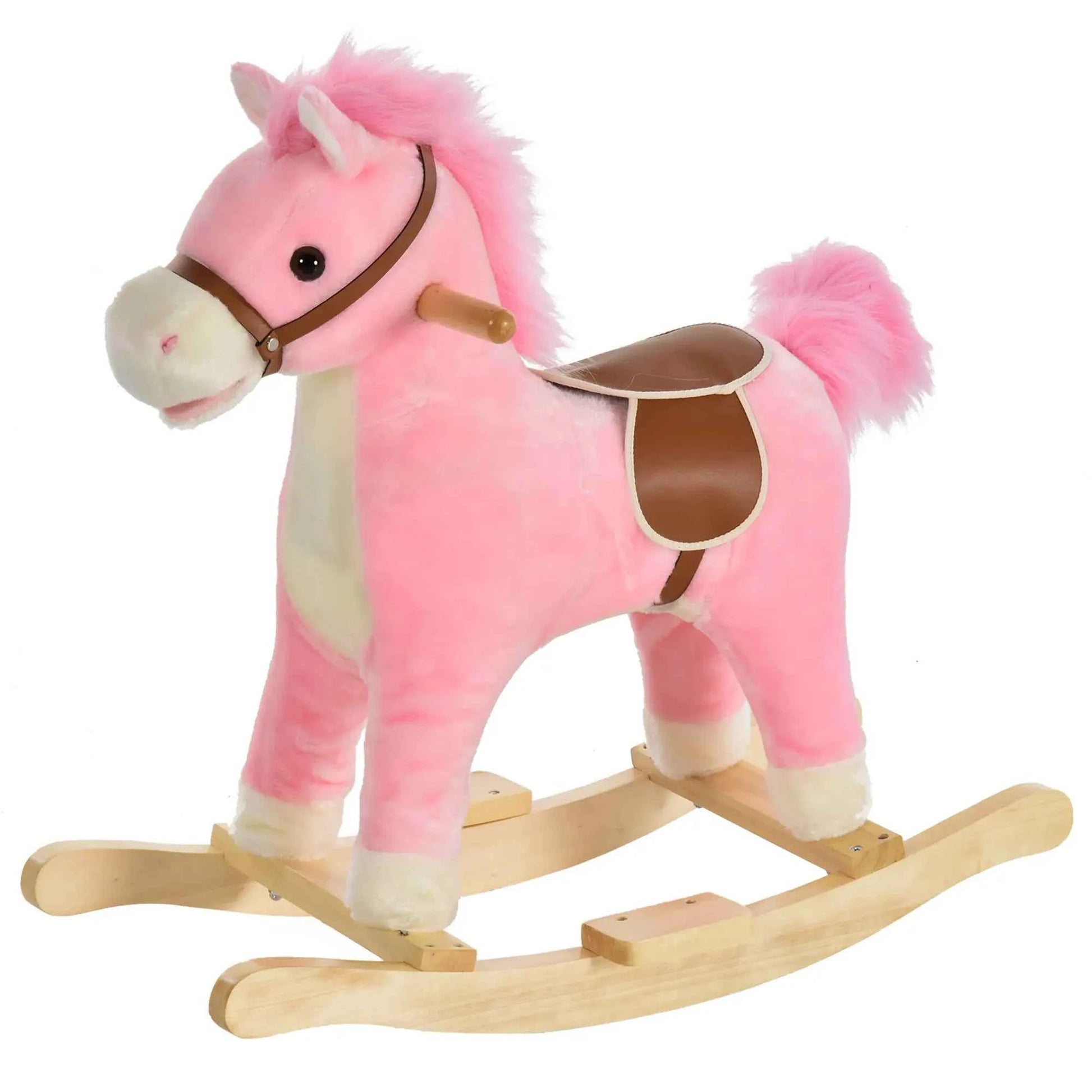 Homcom Rocking Horse with Moving Mouth and Tail Music 36 to 72 Months 65X32.5X61