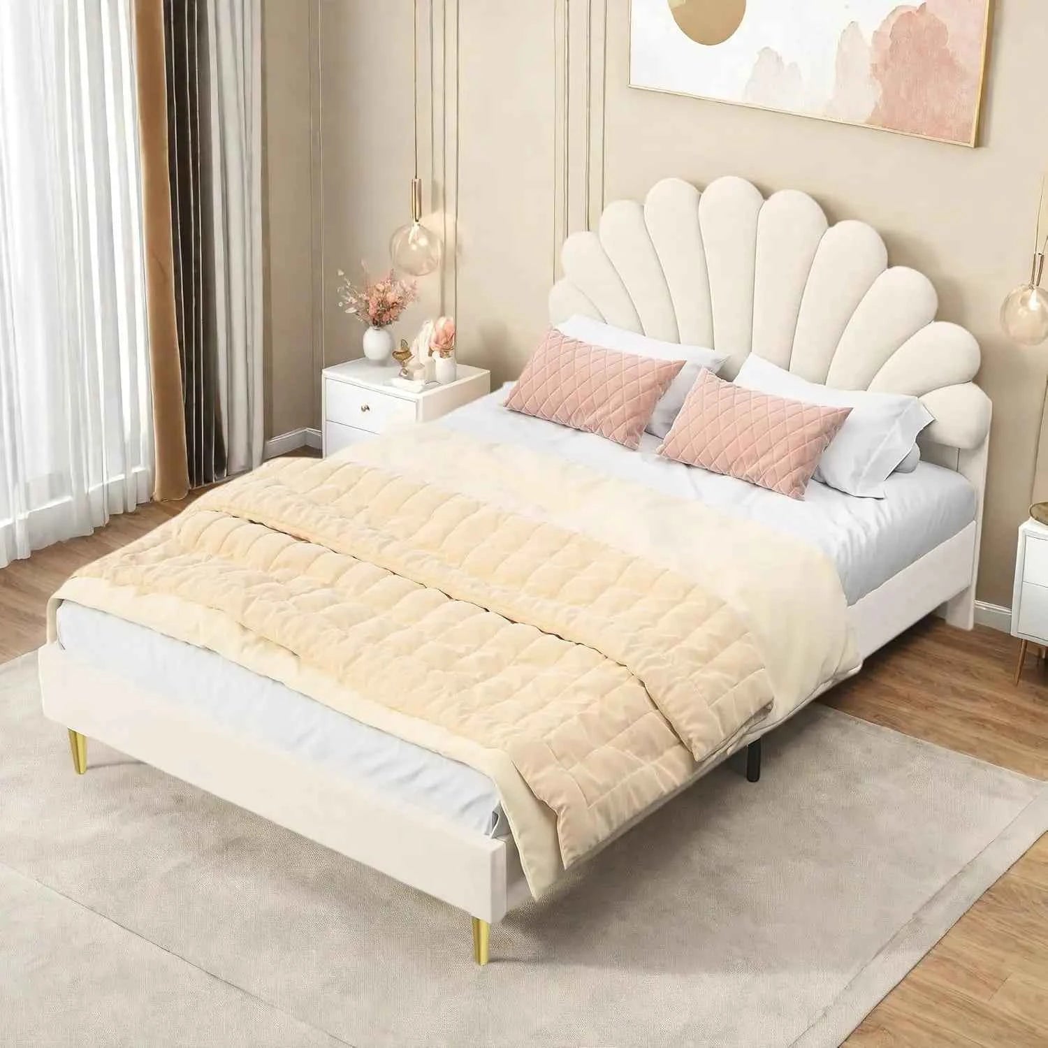 Cama Infantil Princesa 90x200 Acolchada Altura Ajustable - Cabecero Corona LED