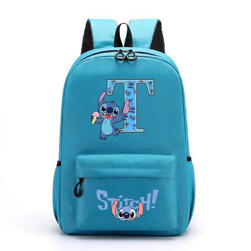 Mochila Disney Stitch para Niños - Letras A-Z Escolar Ligera y Adorable - Huellitas de Vida