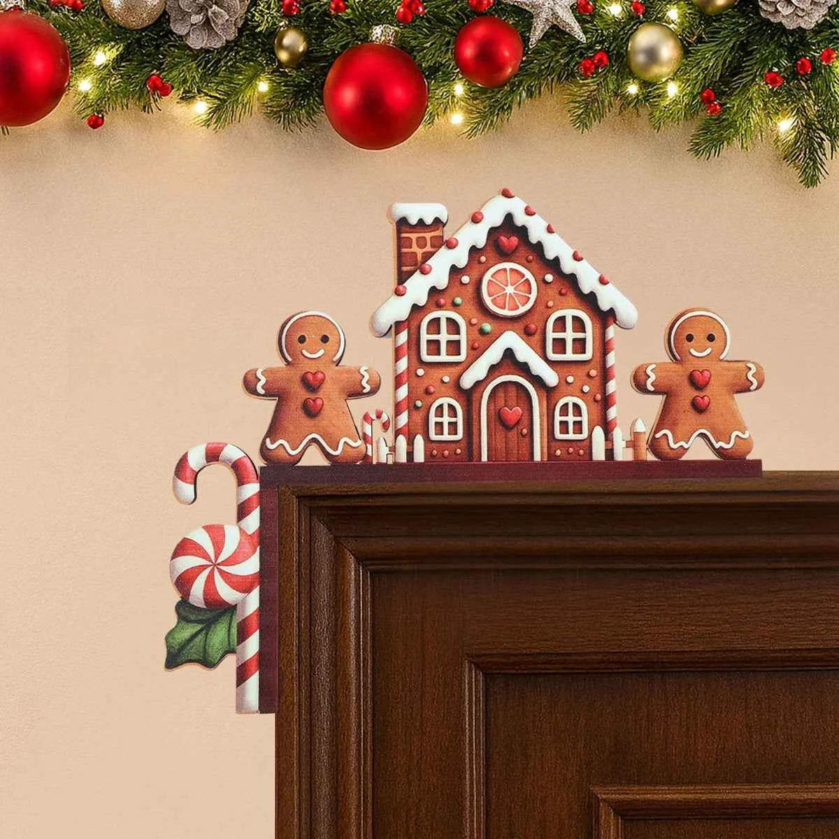Adorno Navidad Madera Papá Noel Muñeco Nieve - Decoración Árbol 2025 Año Nuevo 2026