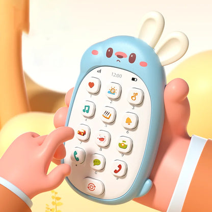 Teléfono de Juguete Conejo para Bebé - Musical Mordible Multifuncional - Huellitas de Vida