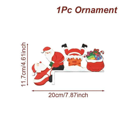 Adorno Navidad Madera Papá Noel Muñeco Nieve - Decoración Árbol 2025 Año Nuevo 2026