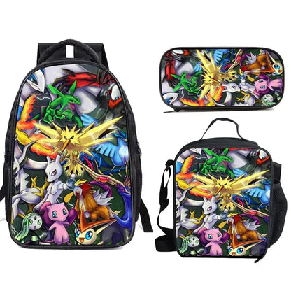 Set Mochila Sonic 3 Piezas - Mochila Escolar + Bolsa Almuerzo + Estuche - Huellitas de Vida