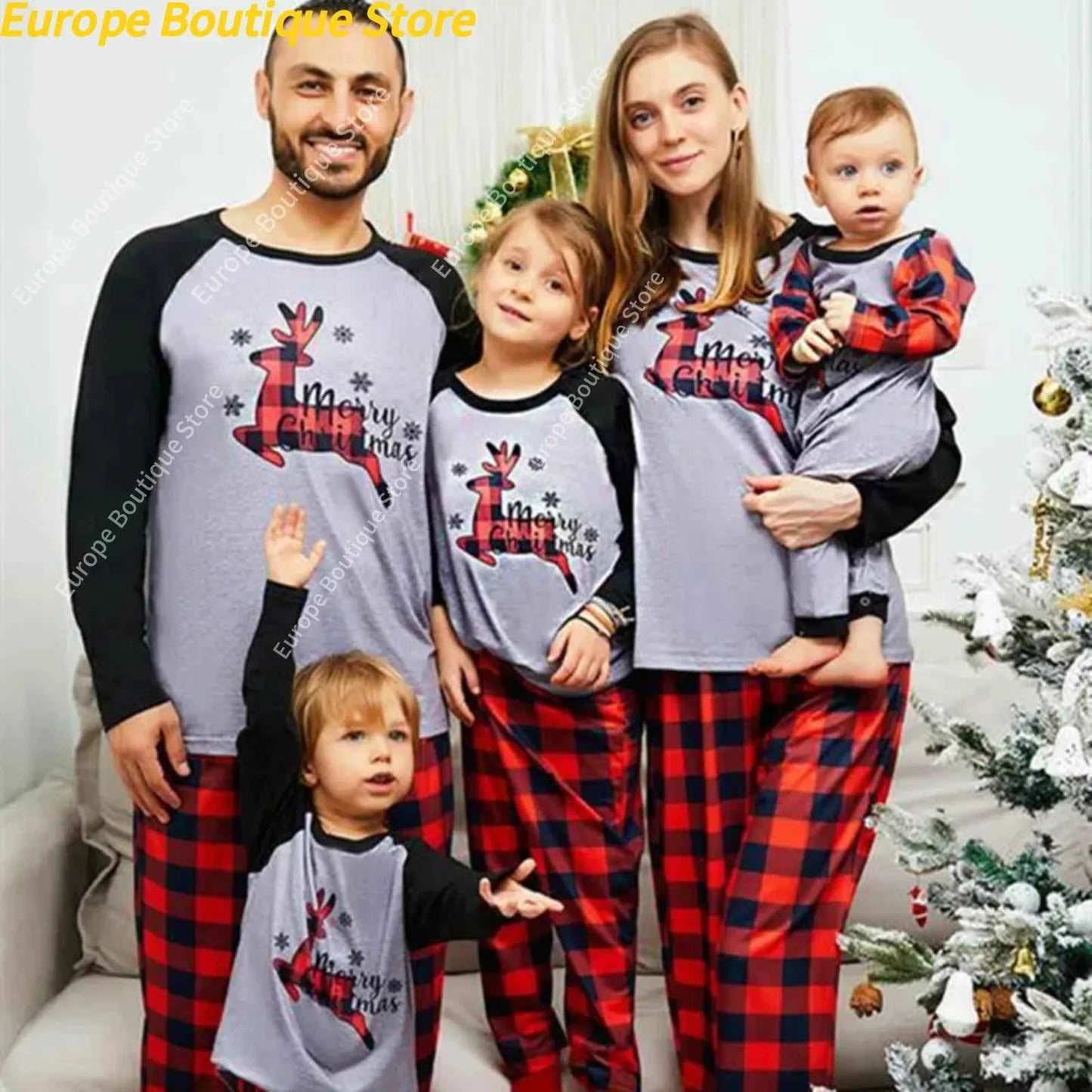 Pijama Navidad Familiar 2 Piezas - Conjunto Mamá Papá Niños Loungewear Navideño