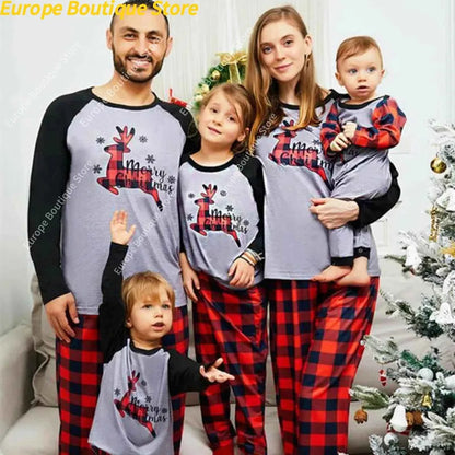Pijama Navidad Familiar 2 Piezas - Conjunto Mamá Papá Niños Loungewear Navideño