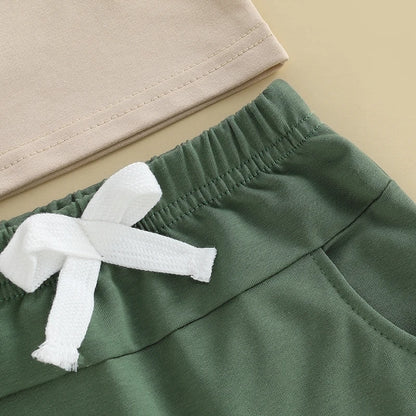 Conjunto Bebé Niño Dinosaurios - Camiseta y Pantalón Verano 2 Piezas