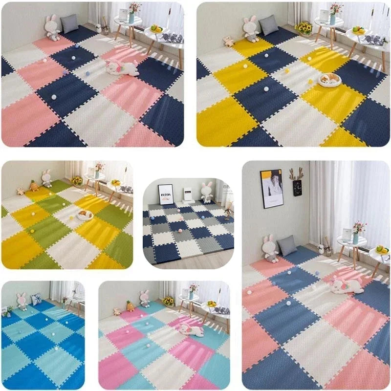 Alfombra Puzzle Foam Bebé 16pcs - Tapete Juegos Suave Entrelazado 30x30cm Área Segura - Huellitas de Vida