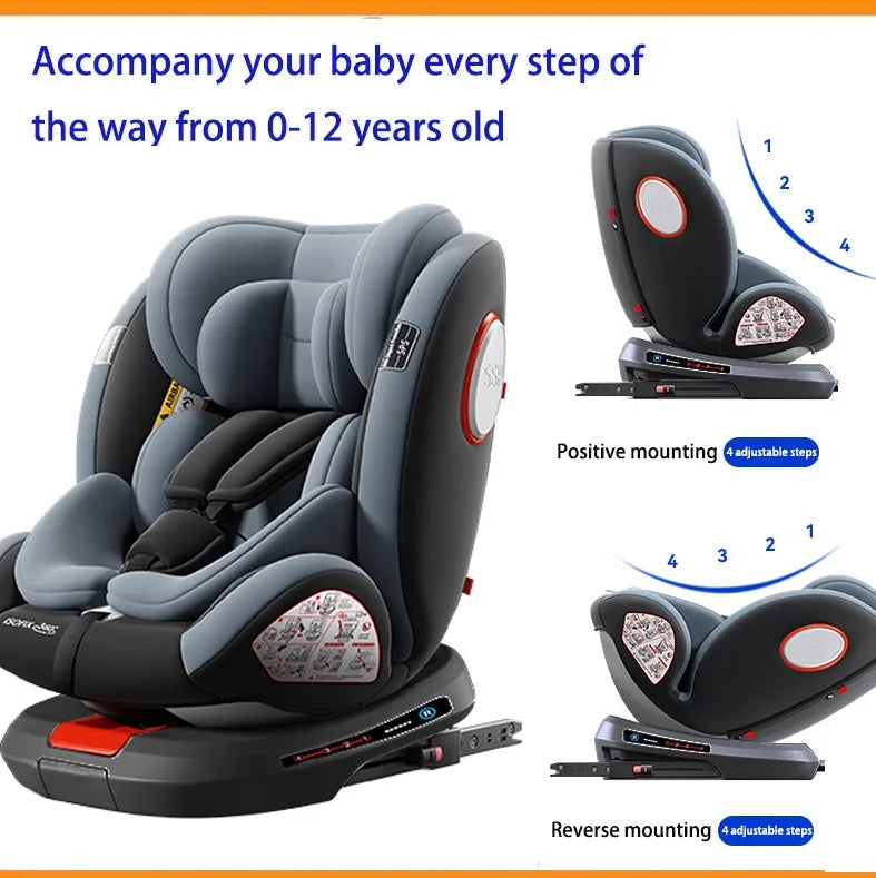 Silla Coche Bebé Isofix 0-12 Años Altura Ajustable - Seguridad Infantil ECE R129